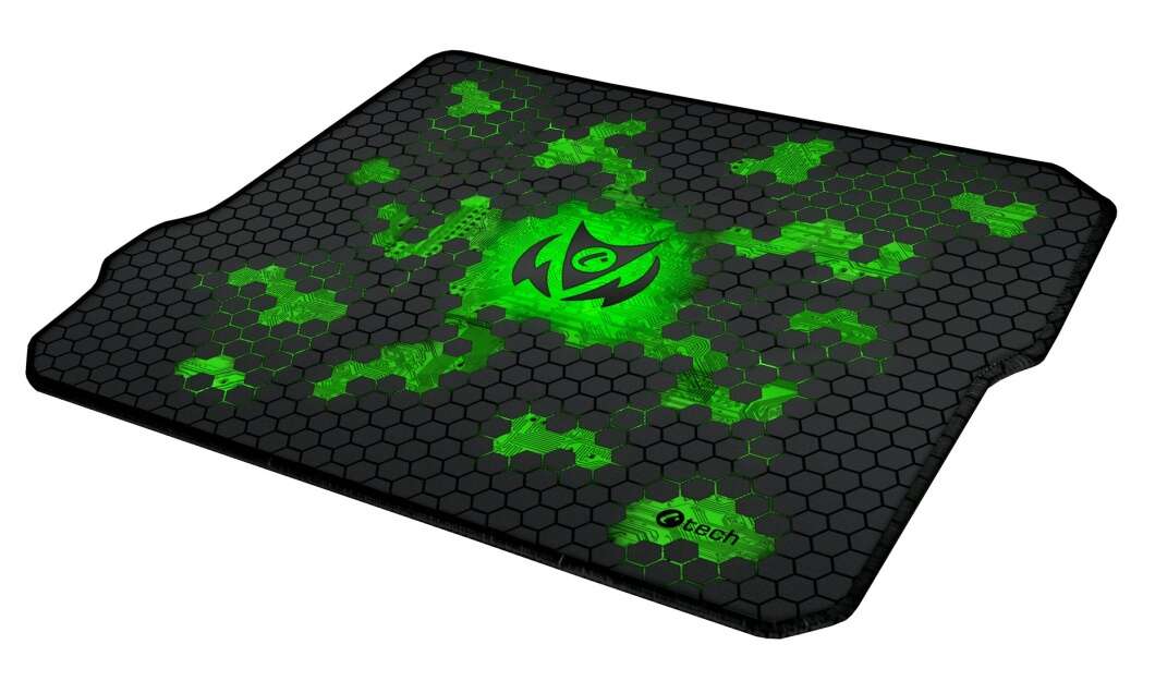 C-TECH Anthea 320 x 270 x 4 mm, 3D szövet fekete-zöld gamer egérpad