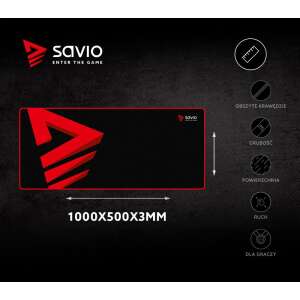 Savio Turbo Dynamic XXL 1000x500 Fekete-vörös egérpad 58215761 Egérpad