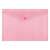 DONAU A4 pink plastic document envelope with press stud closure