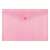 DONAU A4 pink plastic document envelope with press stud closure