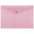 DONAU A4 pink plastic document envelope with press stud closure