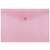 DONAU A4 pink plastic document envelope with press stud closure