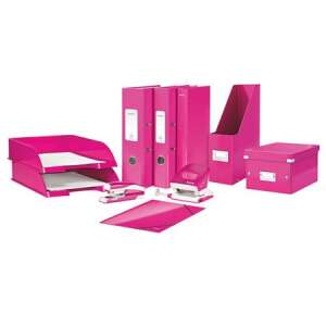 LEITZ "Click&Store", Papierhandtücher, PP/Karton, 95 mm, lackiert, rosa 57445715 Dokumenten-Stehsammler