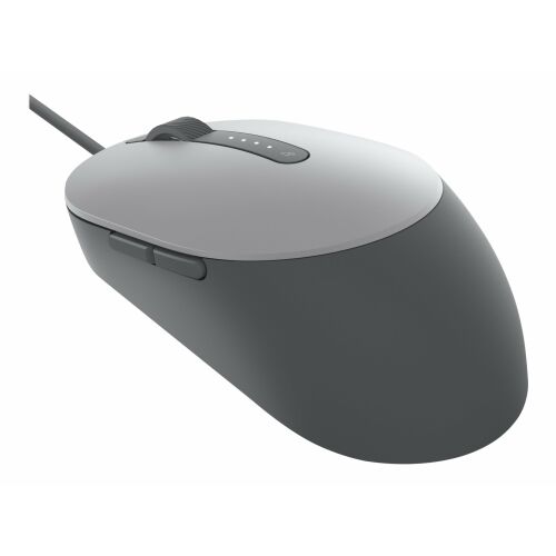 Dell MS3220 wired laser mouse, grey, angled view