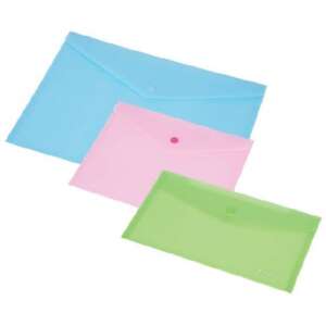 PANTA PLAST A4 document folder with snap closure, 160 micron, pastel pink, blue and green - Panta Plast Document protector