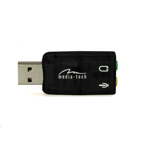 Media-Tech VIRTU 5.1 USB sound card, black, front view