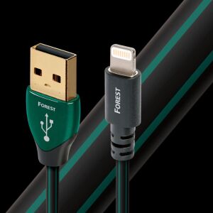 AudioQuest Forest USB 2.0-A apa - Lightning apa Összekötő kábel 1.5m - Fekete/Zöld (LTNUSBFOR01.5) 122831616 - Audioquest