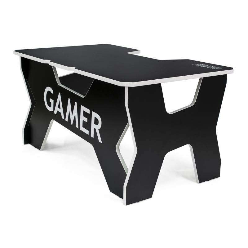 Generic comfort generic confort gamer2ds/nw 200kg, fehér szegély, fekete gamer asztal