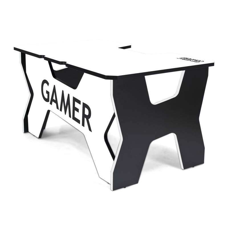 Generic comfort generic confort gamer2nw 200kg, fekete szegély, fehér gamer asztal