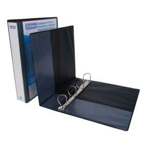 DONAU A4 63 mm D alakú panorámás 4 gyűrűs PP fekete gyűrűs könyv, nyitva - Gyűrűs mappa