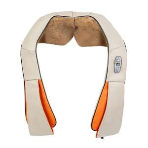 Ag127b Shiatsu nyak- és hátmasszírozó, bézs és narancssárga színben, elektromos, fűtő funkcióval - Nyakmasszírozó