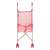 Baby Mix pink doll stroller with floral pattern, front view
