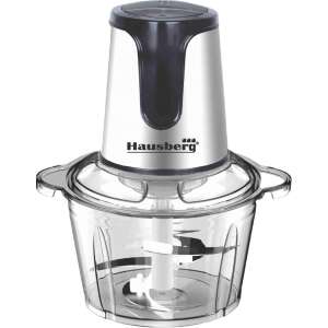 Hausberg HB-4505 aprítógép, 400W, 2L űrtartalom, rozsdamentes acél kések, üveg tál, aprít, darál, kever - Kézi aprító, Kézi mixer, Gyümölcscentrifuga és préselő és Elektromos tésztagép