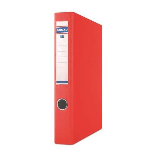 DONAU A4 45mm D-ring binder, 4 ring, red, PP/cardboard cover