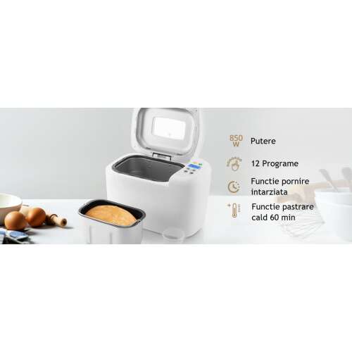 Kenyérsütő ETA 2149 Harmony II- 850W- 12 program- kapacitás 1-5 kg- fehér 103658978