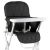 Close-up of Ricokids Nuco high chair, black padded seat, white tray