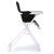 Side view of Ricokids Nuco high chair, black seat, white frame