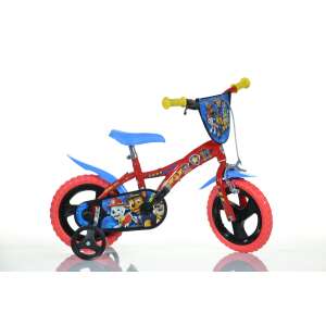 Dino Bikes PAW Patrol 12-Zoll Kinderfahrrad, rot, mit Stützrädern - Dino Bikes Fahrrad für Kinder