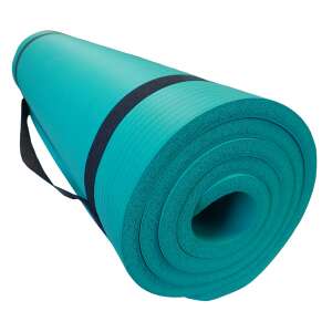 Green NBR yoga mat with carrying strap, rolled up - Yoga Mat & Exercise Mat