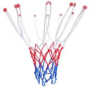 Kosárlabda háló, fehér, kék, piros, 5 mm, 55 cm hosszú - Kosárlabdázás