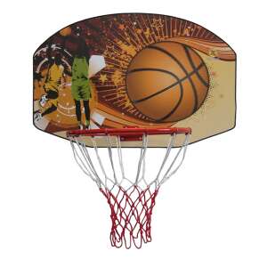 Basketball hoop with net, 90 x 60 cm, indoor use, printed design - Basketball, Hoop, and Equipment