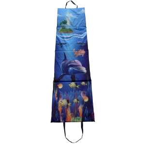 Foldable beach chair with underwater world print, blue color - Sun Lounger & Deck Chair