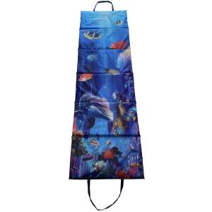 Folding beach lounger with underwater world print, blue, comfortable, portable, easy to carry - Sun Lounger & Deck Chair