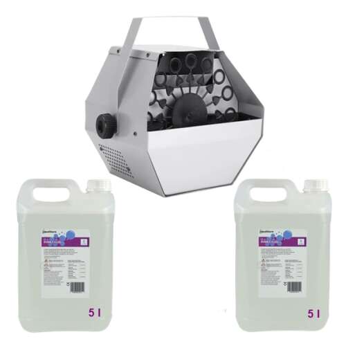 IdeallStore Seifenblasenmaschine mit zwei 5-Liter-Flaschen Seifenblasenlösung