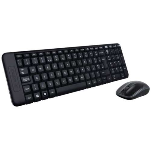 Logitech MK220 Wireless Tastatur und Maus-Kombination, schwarz, QWERTY-Layout