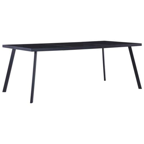 vidaXL fekete edzett üveg étkezőasztal, 200 x 100 x 75 cm - Étkezőasztal