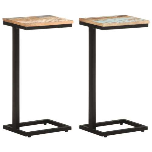 vidaXL - Rusztikus Fa Kisasztal - 2 db - 31,5x24,5x64,5cm