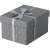 ESSELTE Home storage box, small size, grey, geometric pattern, gift wrapped with ribbon