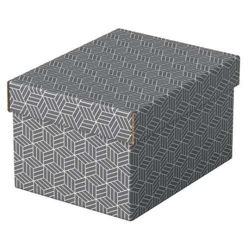 ESSELTE Home storage box, small size, grey, geometric pattern