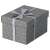 ESSELTE Home storage box, small size, grey, geometric pattern, gift wrapped with ribbon