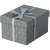 ESSELTE Home storage box, small size, grey, geometric pattern, gift wrapped with ribbon