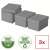 Set of 3 ESSELTE Home storage boxes, small size, grey with geometric pattern