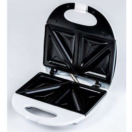 Ravanson OP-1050B 750W weißer Sandwichtoaster, offen, Antihaft-Platten