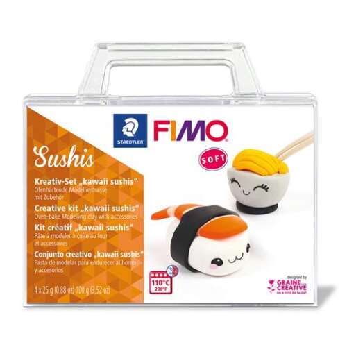 FIMO Clay Set, 4x25 g, brennbar, FIMO "Soft Creative", Sushi 37522050
