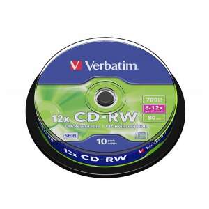 Verbatim 12x CD-RW 700MB 8-12x 10er Pack, wiederbeschreibbare CD - Beschreibbare CD & DVD