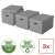 ESSELTE Home Storage Box, L size, gray, 3 pack, 100% recycled and recyclable