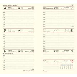 TOPTIMER Linea zöld zsebnaptár, heti tervező órás beosztással, térképpel és telefonregiszterrel - Irodai kiegészítő