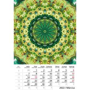 Calendar TOPTIMER Mandala, martie 2022, design mandala verde - TOPTIMER