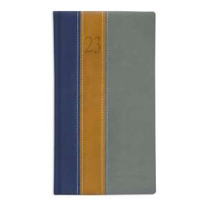 TOPTIMER Zsebnaptár 2023, kék-okker-szürke, álló elrendezésű - TOPTIMER