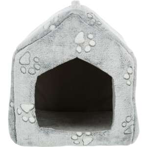 Casuta Nando pet house, grey, 40 x 45 x 40cm, with paw print design - Cat Bed