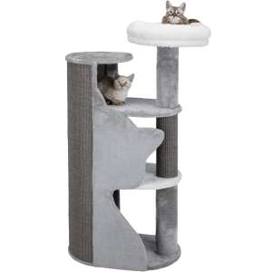 Gray and white cat tree with sisal scratching posts, 56 x 38 cm, H 120 cm, 44438 - Trixie Cat Furniture