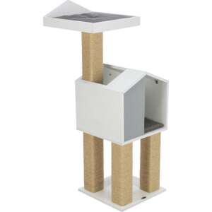 Be Nordic Jonte cat tree, white and grey, with scratching posts, house, and platform - Trixie Cat Furniture