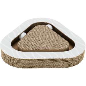 Cat scratching post with 2 balls, triangular shape, cardboard, brown and white, 36 x 35 x 36 cm - Trixie Cat Furniture