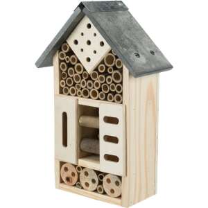 Wooden insect hotel, 18x29x10 cm, provides shelter for beneficial insects like bees and butterflies - Pet Care