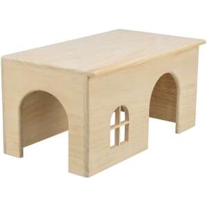 Wooden rabbit house with two entrances, 40x20x23 cm, Casuta Lemn Iepuri - Rodent Care