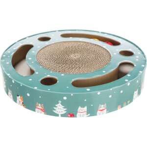Cat scratching post with Christmas design, round, with balls, Zgariat Xmas, 33 x 5.5 cm - Trixie Cat Furniture